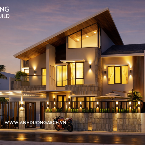 Modern House - Biệt thự phố một mái dốc