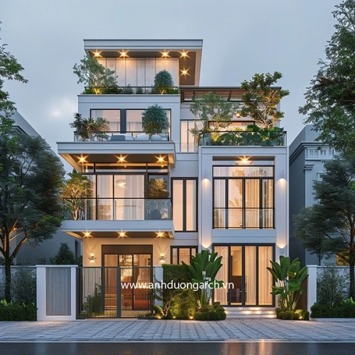 Mẫu nhà phố đẹp có mặt tiền 7 đến 10m